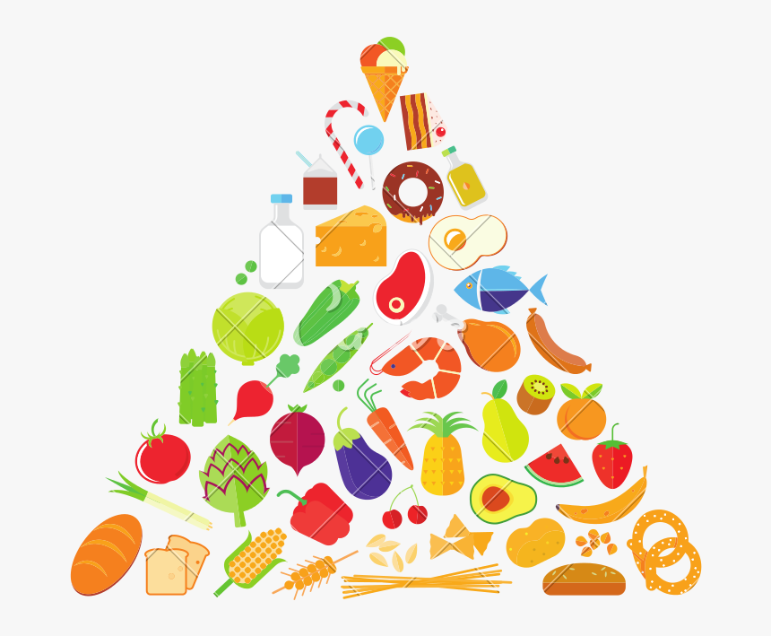 Flat Design Of Food Pyramid - Food Icon Food Pyramid, HD Png Download, Free Download