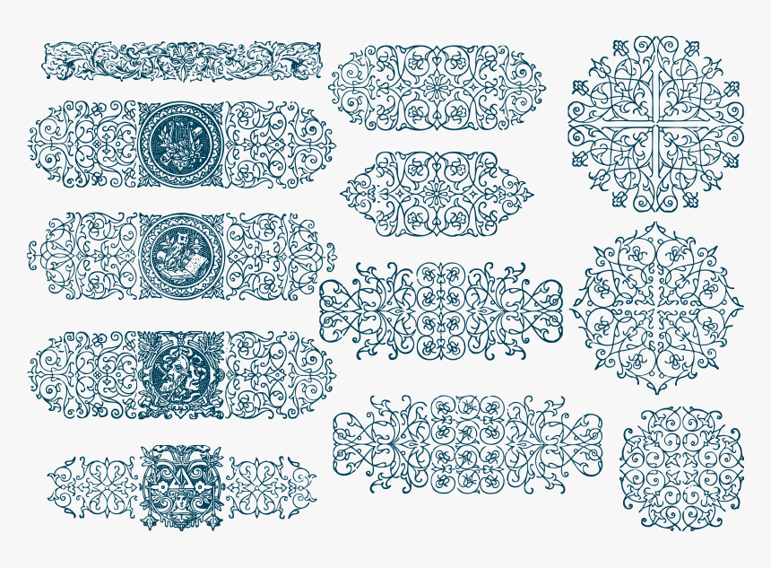 Transparent Encaje Png - Chinese Ornaments Png Blue, Png Download, Free Download