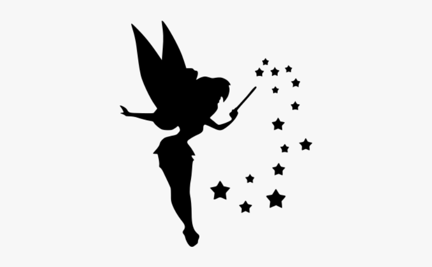 Tinkerbell 1 Decal Sticker Black And White.