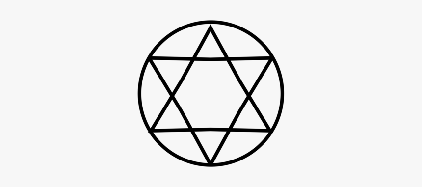 Line Art,angle,symmetry - Star Of David With Circle Around, HD Png Download, Free Download