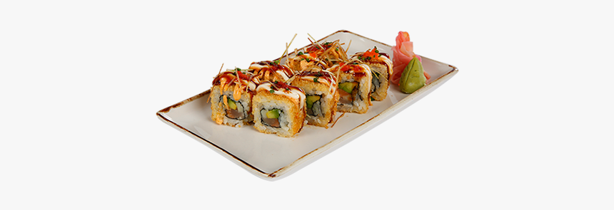 High Angle Picture Of Our Katsu Sushi Roll On A White - California Roll, HD Png Download, Free Download