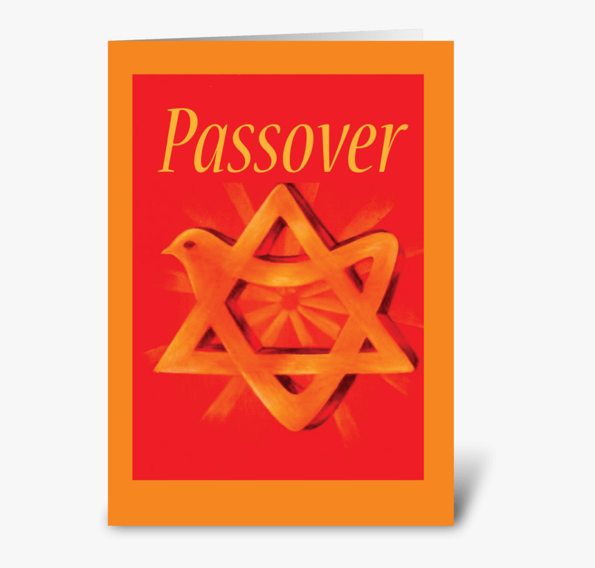Passover Gold Star Of David On Red Greeting Card - Orange, HD Png Download, Free Download