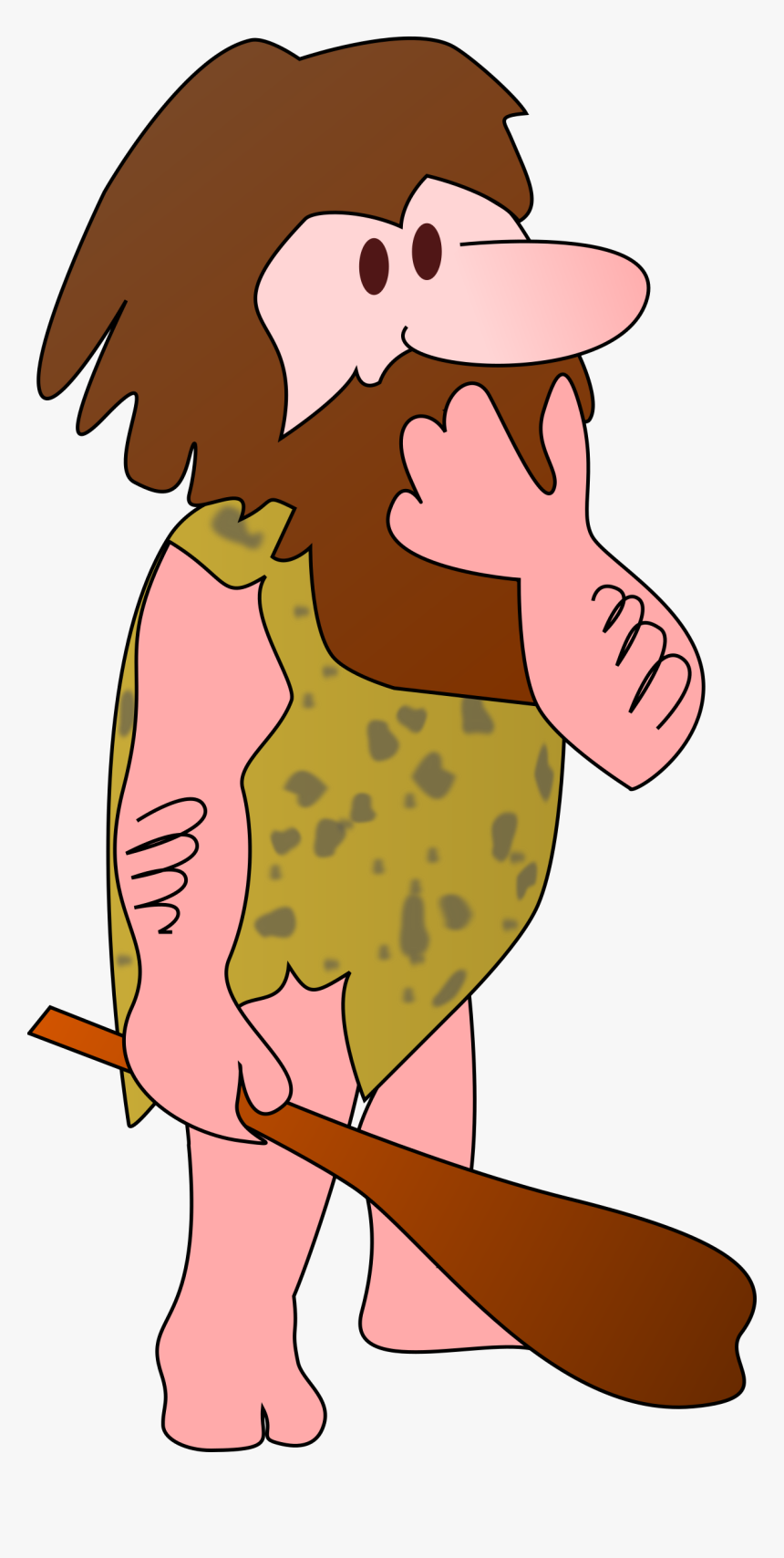 Thinking Caveman Clip Arts - Caveman Clipart, HD Png Download - kindpng.