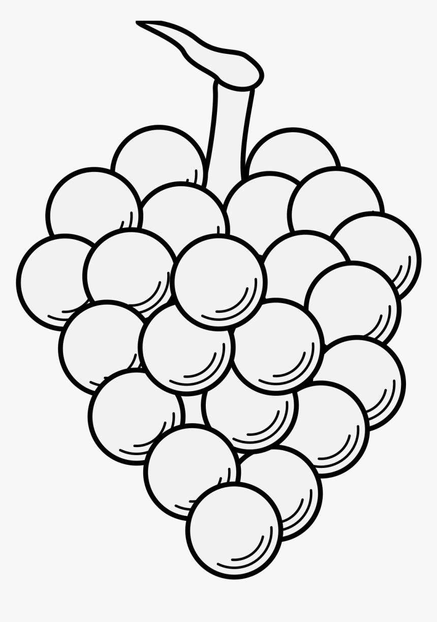 Grapes Line Drawing Black And White, HD Png Download, Free Download