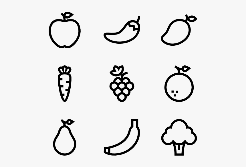 Fruits & Vegetables - Fruits Line Icon Png, Transparent Png, Free Download