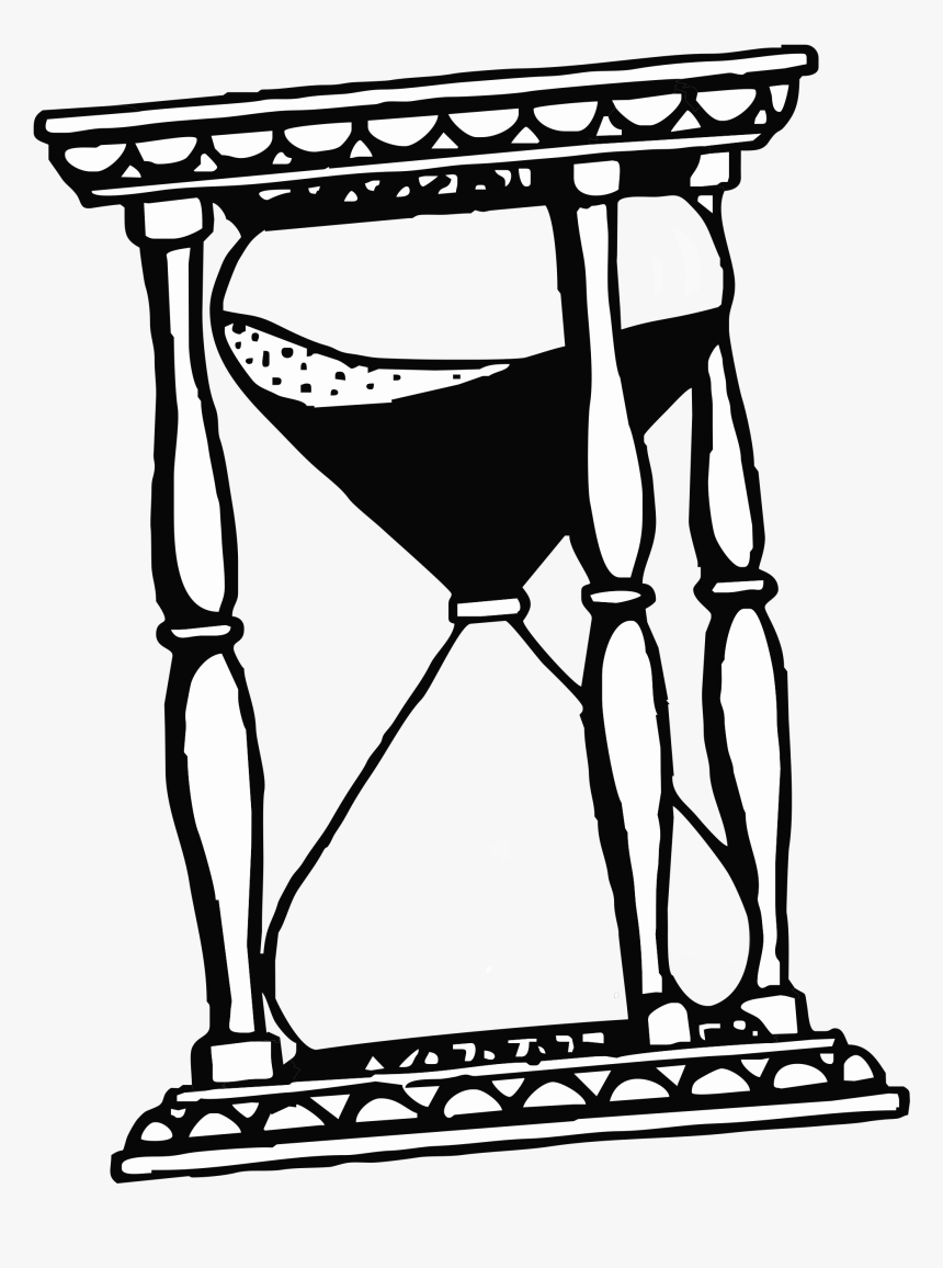 Drawing Creatively Hourglass - Time Machine Black And White, HD Png Download, Free Download