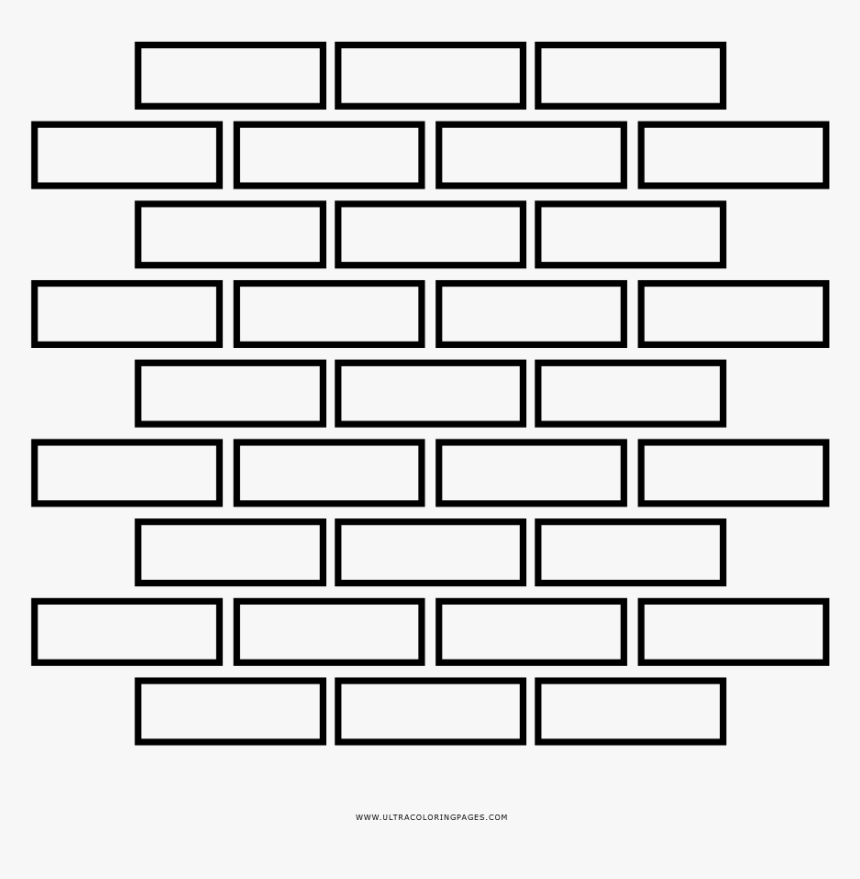 Brick Wall Coloring Page - Brick Wall Drawing Png, Transparent Png, Free Download