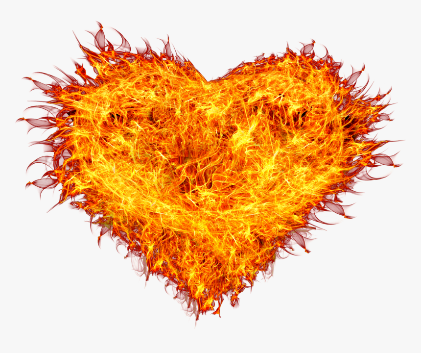 Burnings Heart On Fire Png Image - Fire Heart Images Png, Transparent Png, Free Download