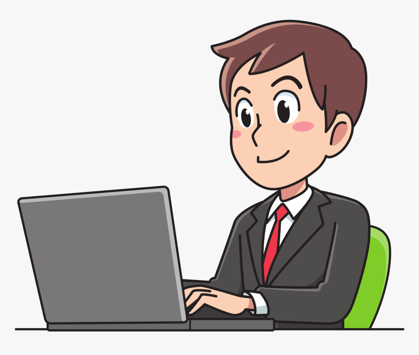 Human - Man Working On Computer Clipart, HD Png Download, Free Download