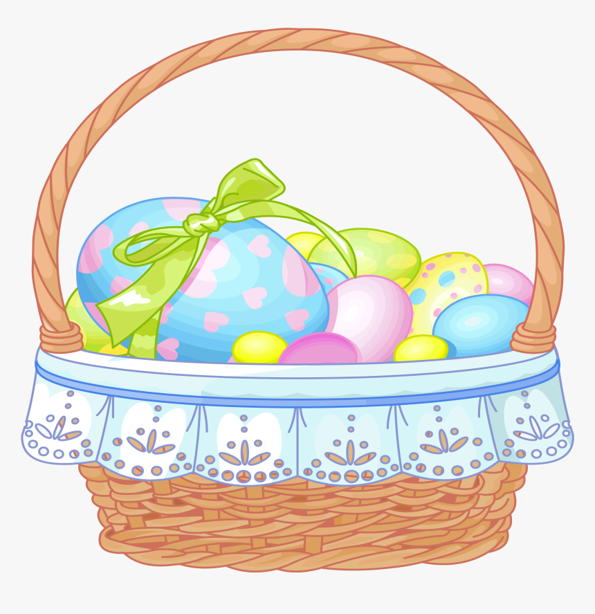 Easter Egg Basket Png - Basket Of Easter Eggs Clipart, Transparent Png, Free Download