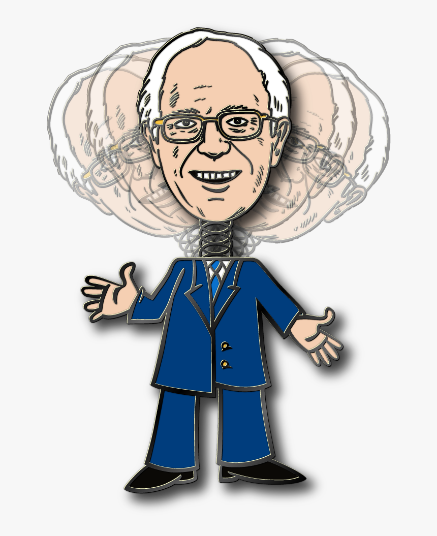 Bernie Sanders Bobble Head Lapel Pin Conversation Starter - Cartoon, HD Png Download, Free Download