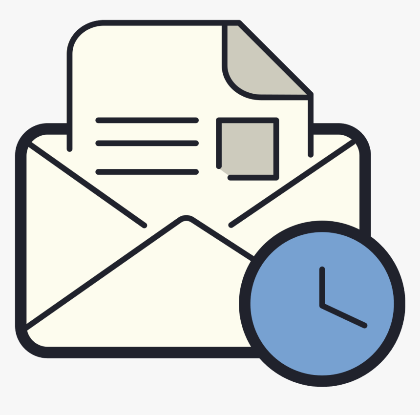 Open Envelope Clock Icon - Icon, HD Png Download, Free Download