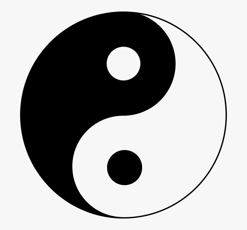Инь белый или черный. Символ даосизма Инь-Янь. Символ китайской философии Инь-Янь.