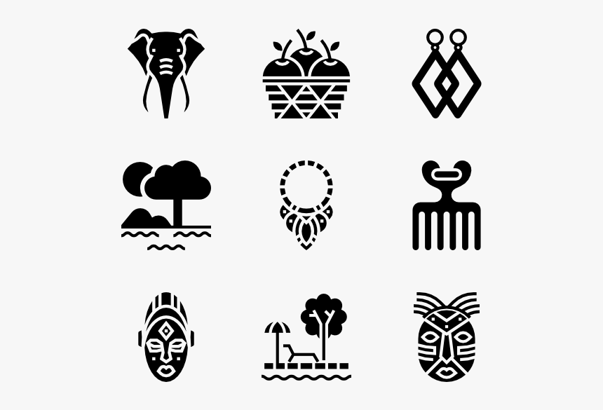 Line Art,black And - Africa Symbols, HD Png Download, Free Download