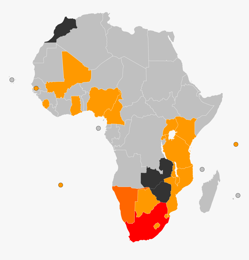 International Cricket Council Members Africa - Zambia Africa Map Png, Transparent Png, Free Download