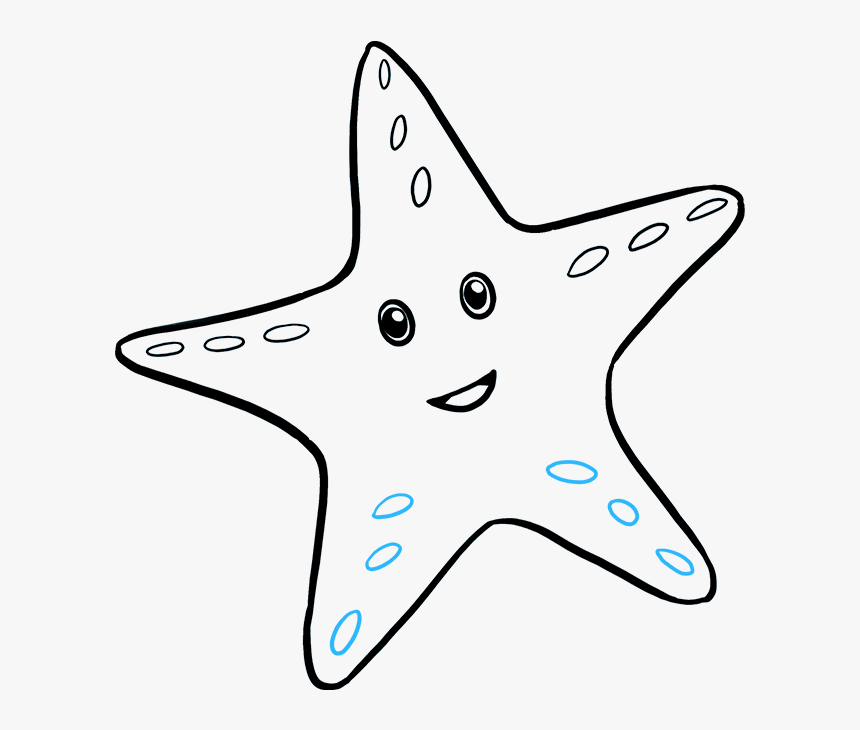 How To Draw A Cute Starfish - Easy To Draw Starfish, HD Png Download, Free Download