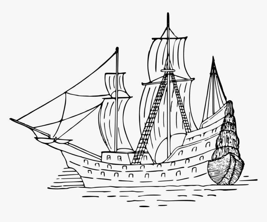 Caravel,baltimore Clipper,ship - Ship Of Magellan Drawing, HD Png Download, Free Download