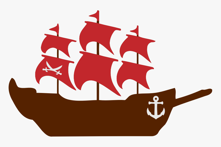 Pirate Ship - Pirate Ship Red Clip Art, HD Png Download, Free Download