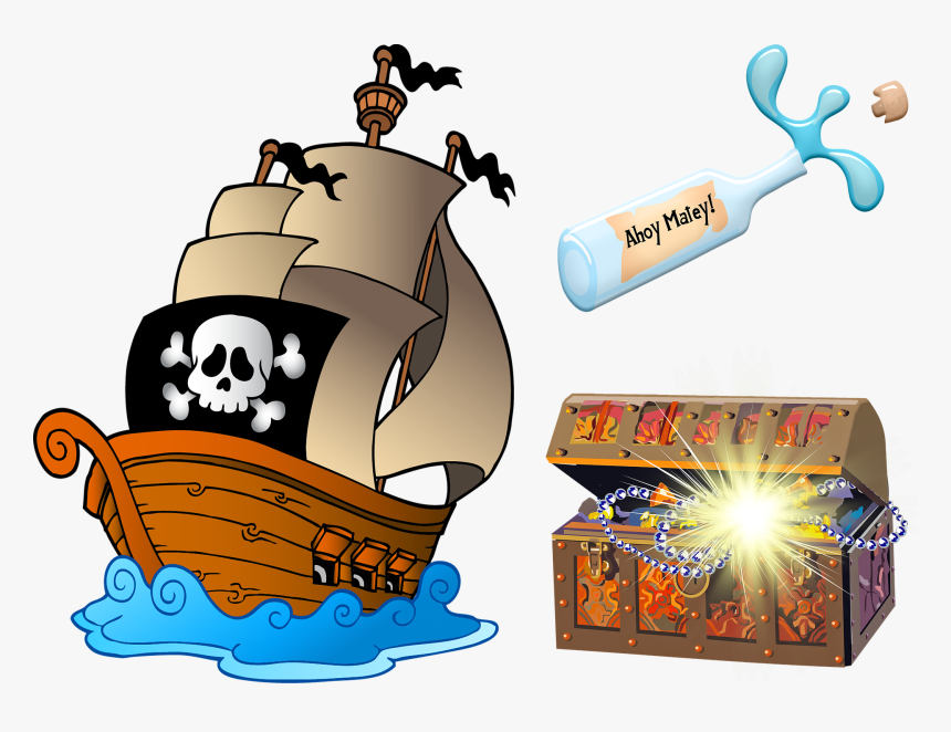 Pirate Ship, Gold, Treasure, Pirate, Ship, Ocean - Barcos Piratas Png, Transparent Png, Free Download