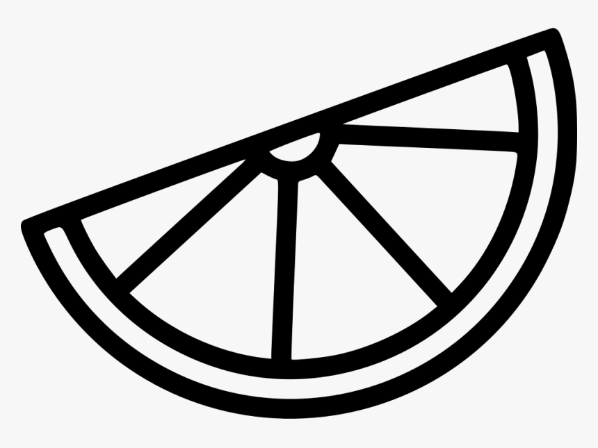 Lemon Slice Orange Citrus Lime - Lemon Wedge Clipart Black And White, HD Png Download, Free Download