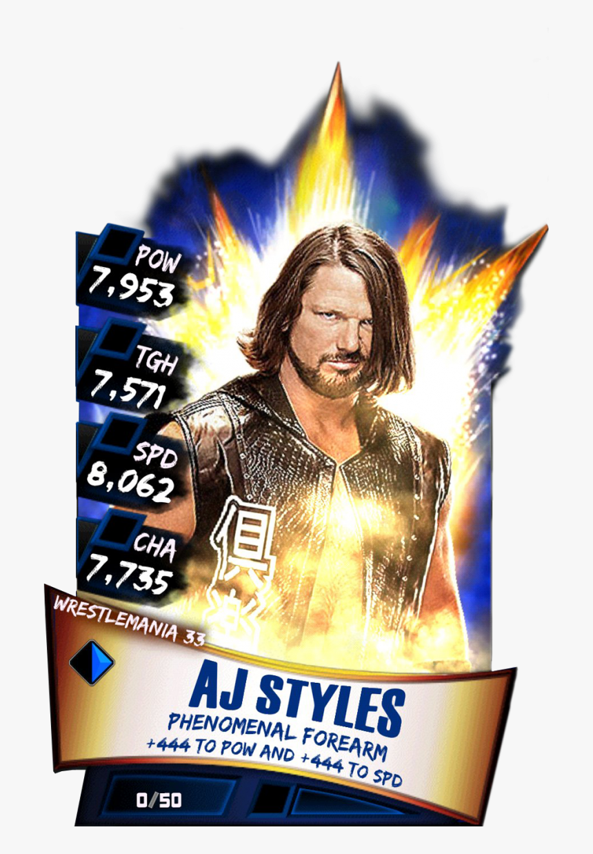 Ajstyles S3 14 Wrestlemania33 - Wwe Supercard Wrestlemania 33, HD Png Download, Free Download