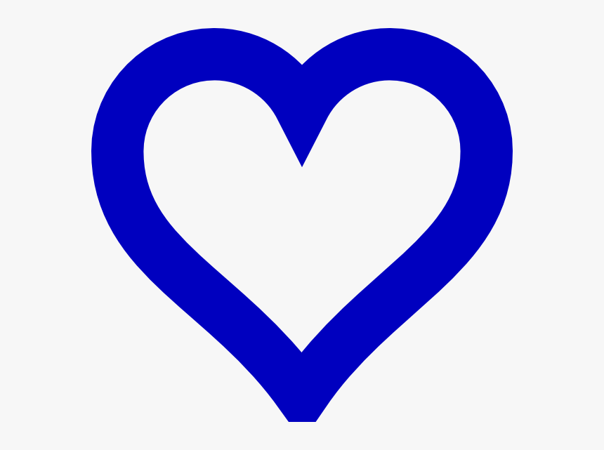 Open Blue Heart Svg Clip Arts - White And Blue Heart, HD Png Download, Free Download