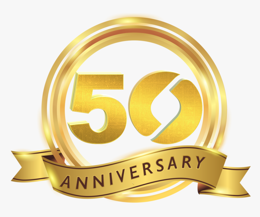 Final Oic 50 Gold Ribbon Label Anniversary Trans Copy, HD Png Download, Free Download