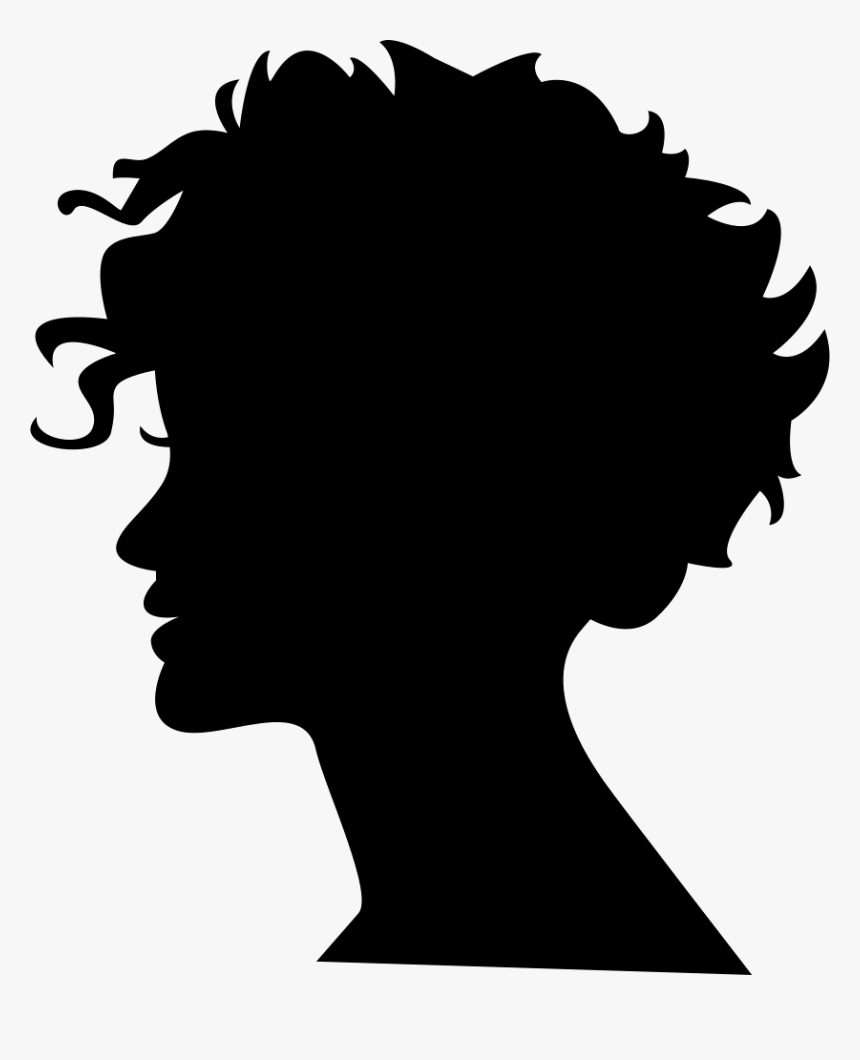 White Hair Clipart Short Hair - Short Hair Girl Silhouette, HD Png Download, Free Download