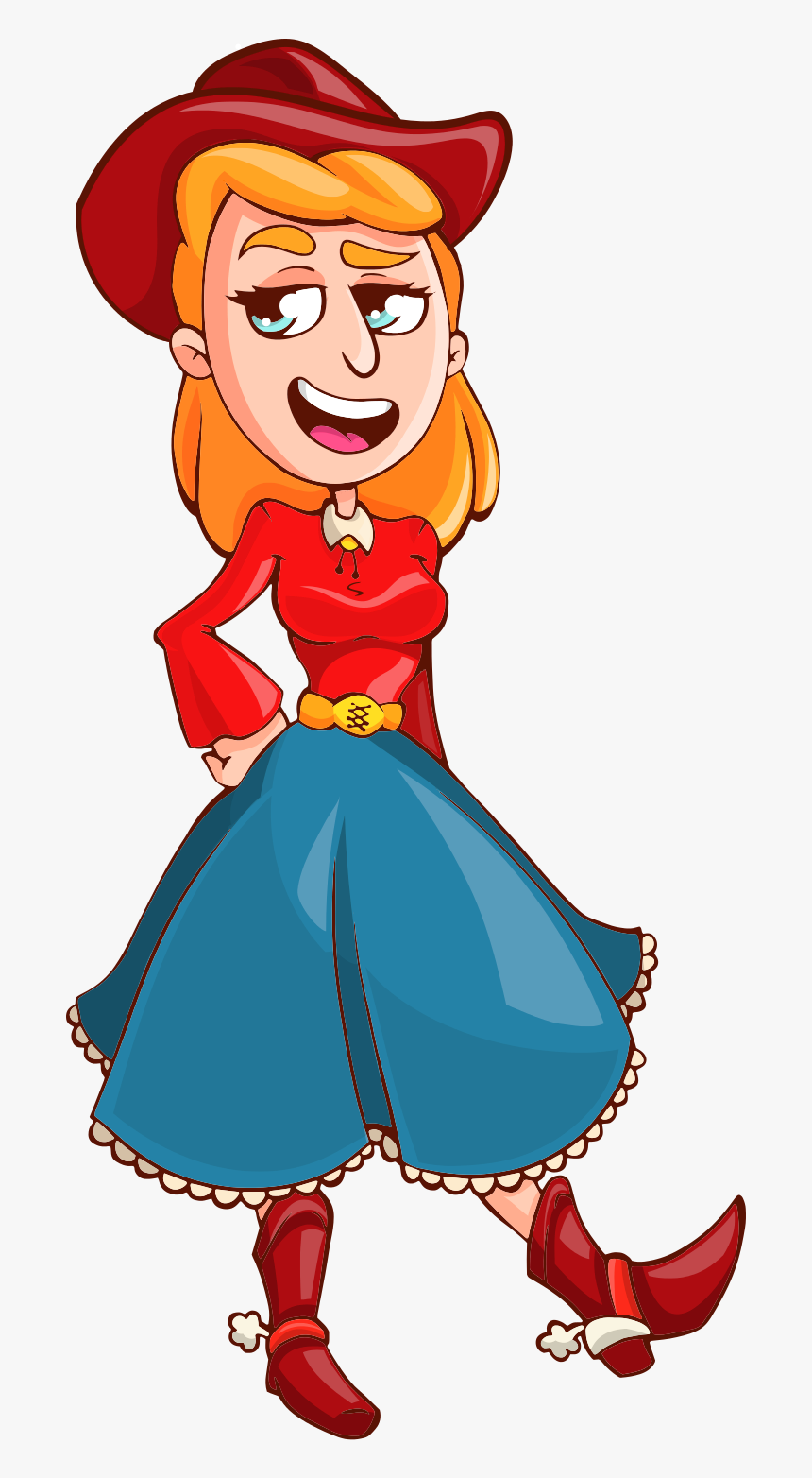 Cowboy Girl Vector Png Transparent Image - Vector Graphics, Png Download, Free Download