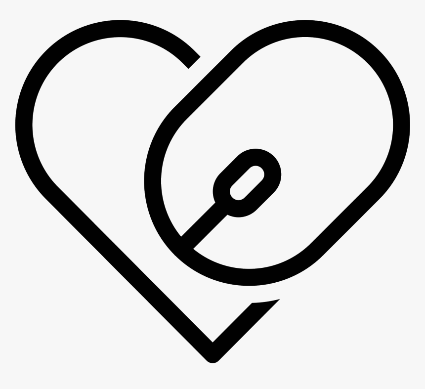 Heart With Mouse Icon - Heart Mouse Icon, HD Png Download, Free Download