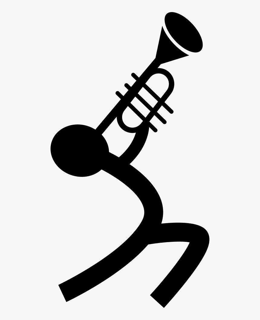 Musician Playing A Trumpet - Stick Figure Playing Trumpet, HD Png Download, Free Download