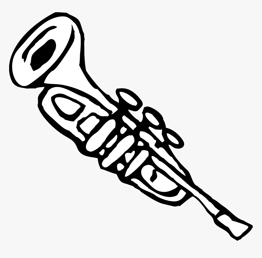 Trumpet Clip Art Black And White - Trumpet Clip Art, HD Png Download, Free Download