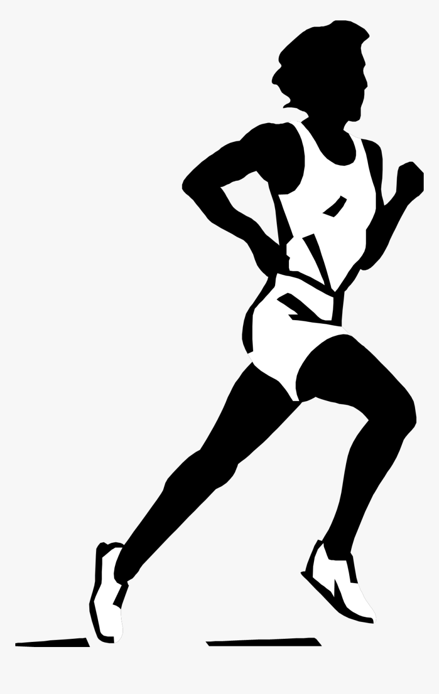 Running Clipart Black And White, HD Png Download, Free Download