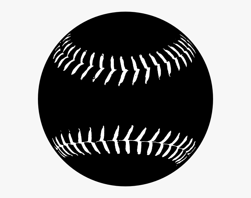 Softball With Flames Png Black And White - Black And White Softball, Transparent Png, Free Download