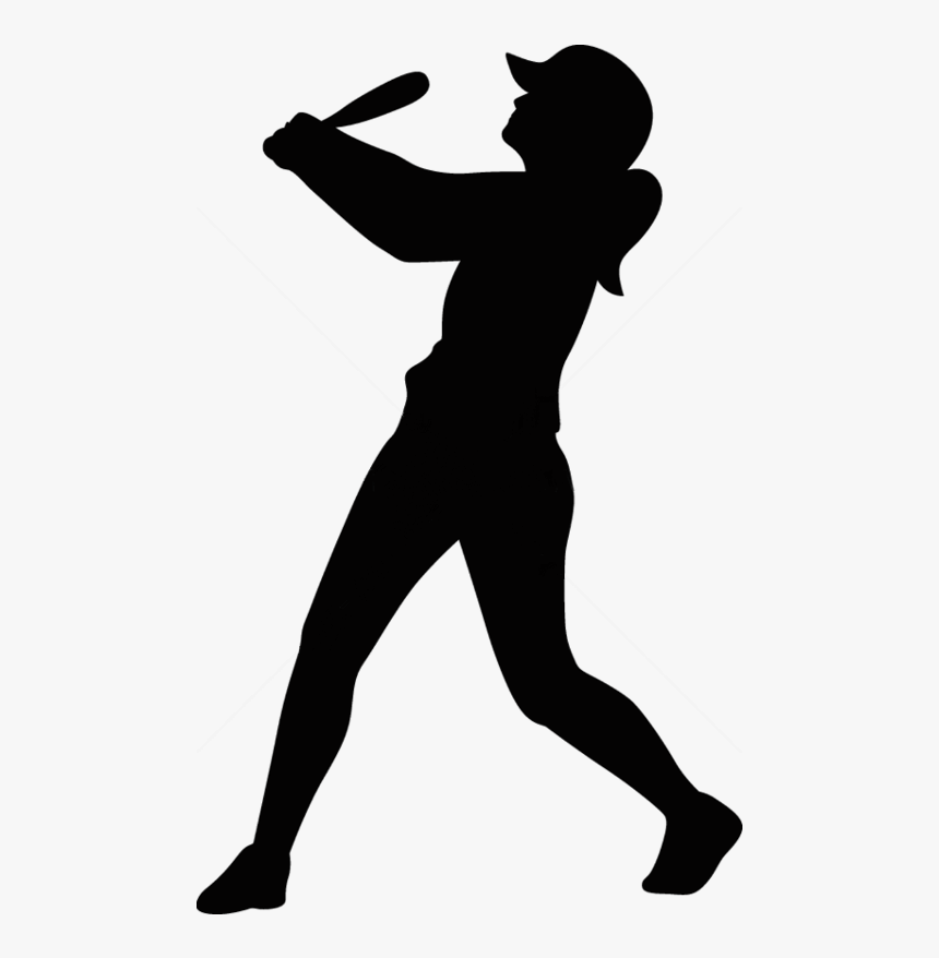 Transparent Softball Clip Art - Silhouette Softball Player Clipart, HD Png Download, Free Download