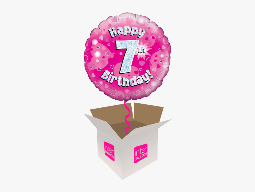 Happy 7th Birthday Pink Holographic - 3rd Happy Birthday Png, Transparent Png, Free Download