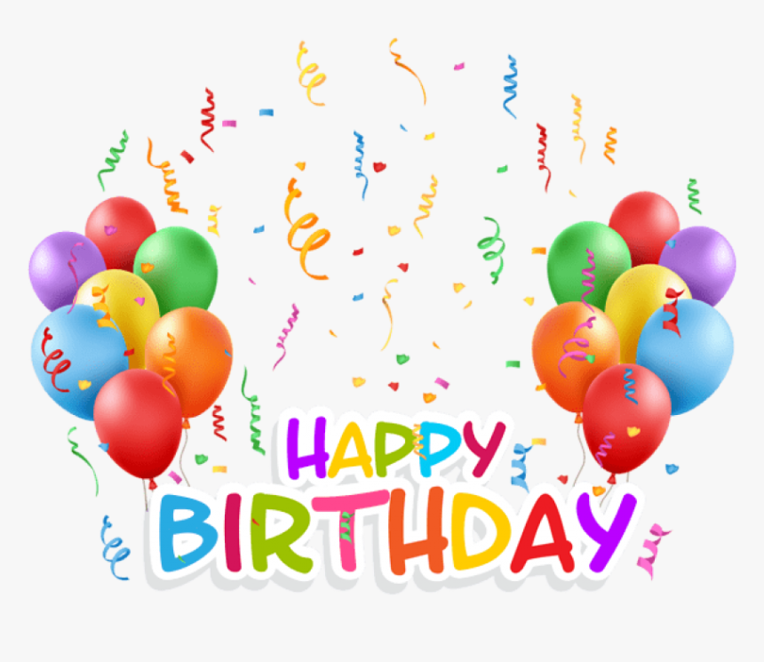 Free Png Transparent Happy Birthday And Baloons Png - Graphic Design, Png Download, Free Download