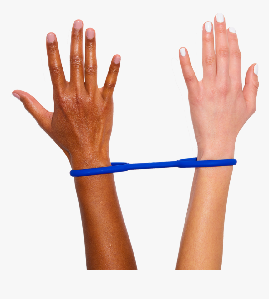 Two Hands In Blue Body Safe Silicone Stretchy Handcuffs - Circle, HD Png Download, Free Download