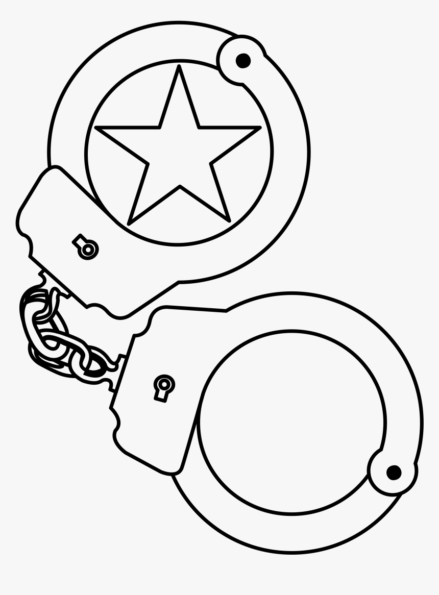 This Png File Is About Cuffs , Clipart , Prison , Handcuffs - Hand Cuff Clipart Black And White, Transparent Png, Free Download