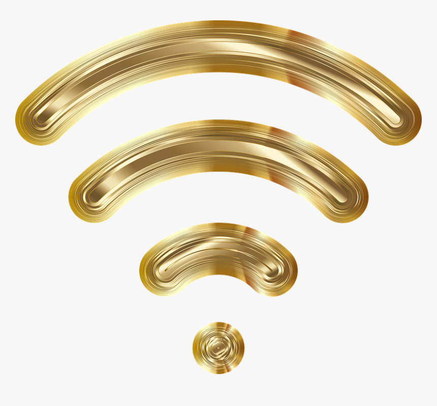 Wireless, Wi-fi, Wifi, Communication, Networking - Golden Wifi Transparent Background, HD Png Download, Free Download