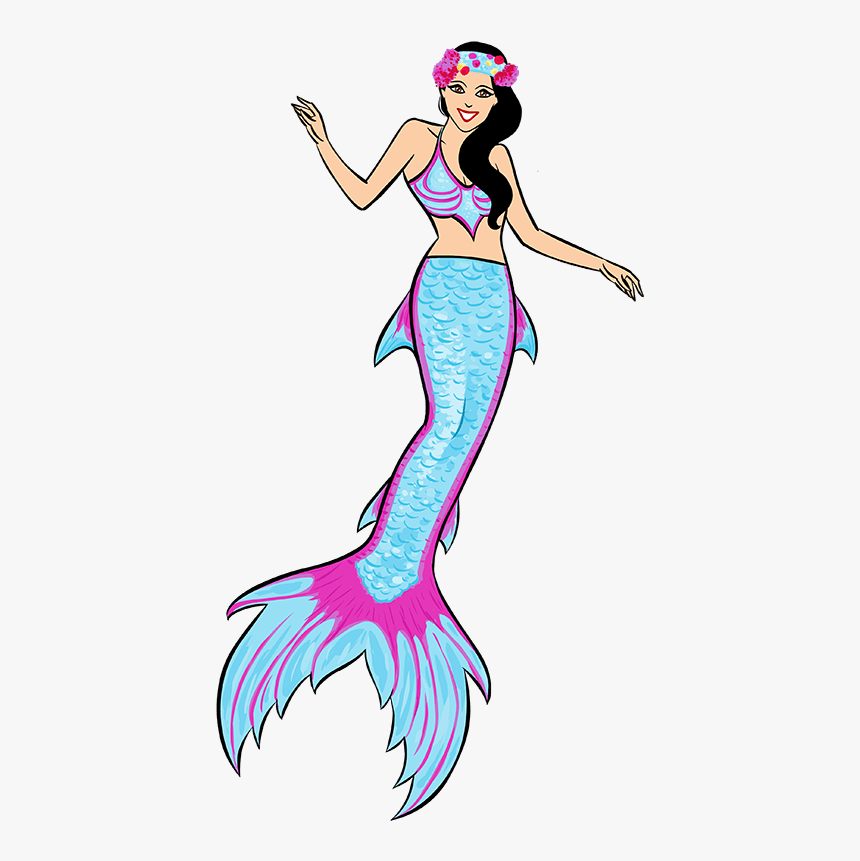 Mermaid Kat Cartoon In Her Silicone Mermaid Tail - Cartoon Realistic Mermaid, HD Png Download, Free Download