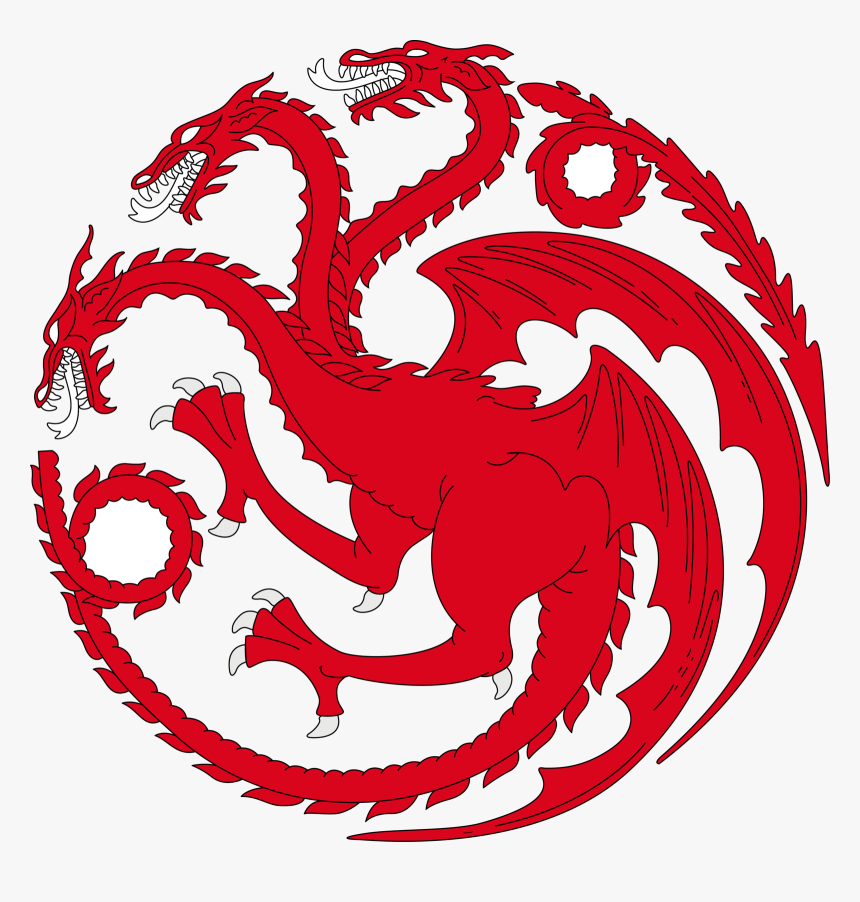 Game Of Thrones Dragon Clipart Black And White Library - Game Of Thrones Targaryen Logo Png, Transparent Png, Free Download