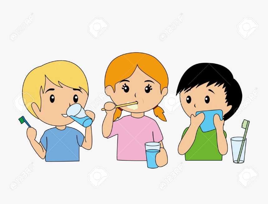 Brush Teeth Children Brushing Clipart Transparent Png - Brushing Teeth Clipart, Png Download, Free Download