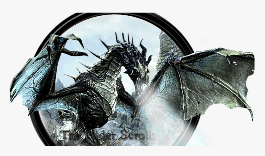 The Elder Scrolls 5 Skyrim Pc Game Full Version - Transparent Skyrim Dragon Png, Png Download, Free Download