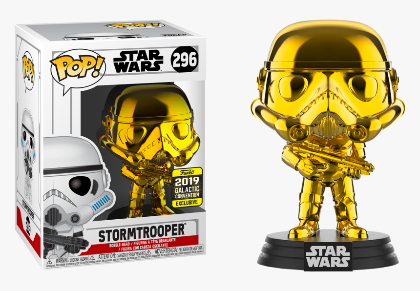 Stormtrooper Gold Chrome 2019 Galactic Convention Exclusive - Star Wars Funko Pop, HD Png Download, Free Download