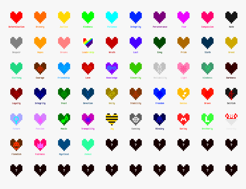 Transparent Soul Png - Undertale Soul Chart, Png Download, Free Download