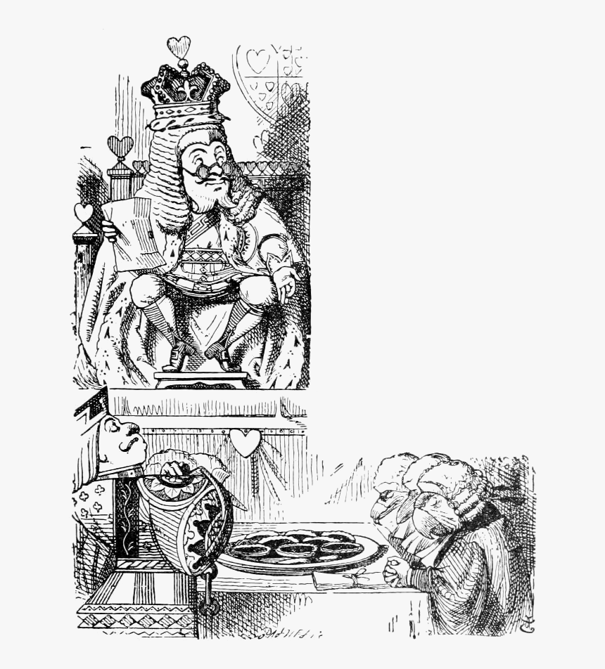 King Reflecting In Court - Alice's Adventures In Wonderland Trial, HD Png Download, Free Download