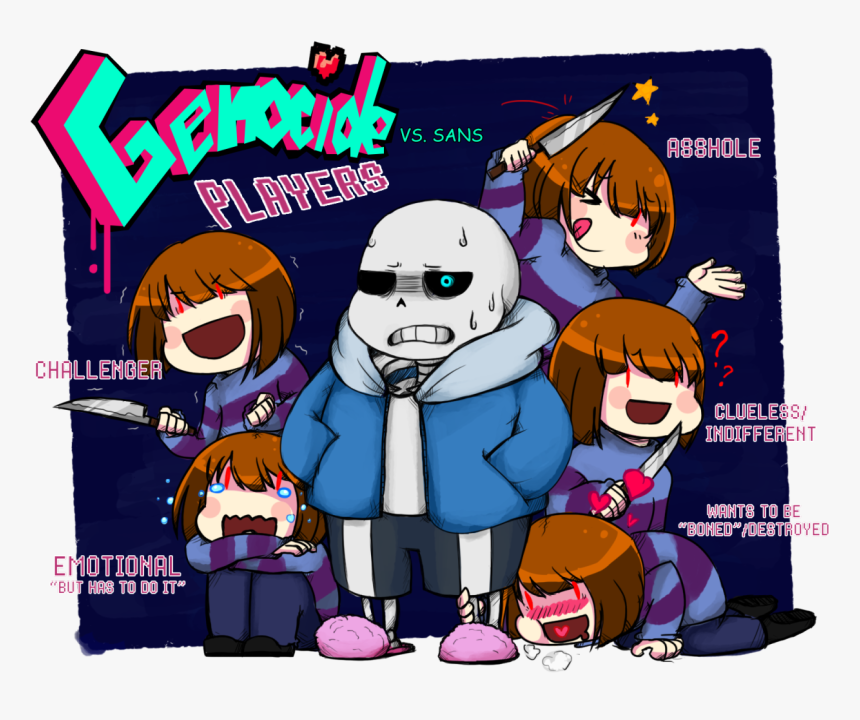 Sans A88hole Players Challenger Css/ Cluele Indifferent - Undertale Sans Chara Frisk, HD Png Download, Free Download