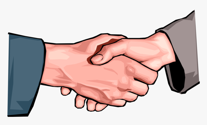 Vector Illustration Of Businessmen Shaking Hands In - Shaking Hands Illustration Png, Transparent Png, Free Download