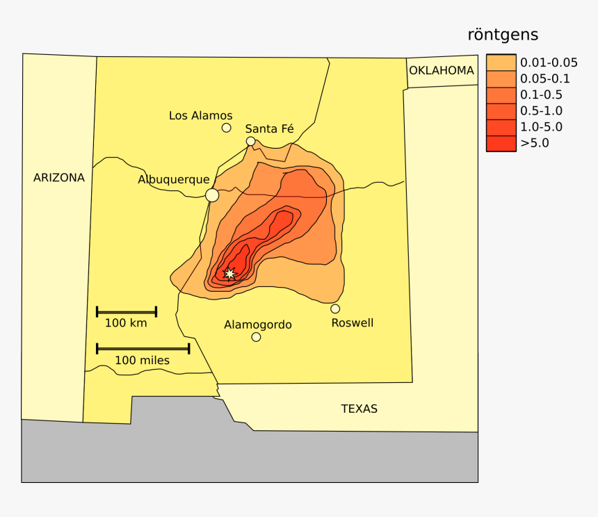 Trinity Fallout - Map Nuclear Tests New Mexico, HD Png Download, Free Download